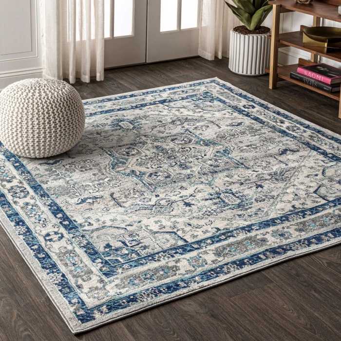 Jonathan Y MODERN PERSIAN Gray MDP106A 7ft.-9in. Square Rug