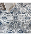 Modern  Vintage Medallion Light Grey/Navy 4 ft. x 6 ft. Area Rug