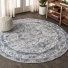 Jonathany Modern Persian MDP106B Light Grey/Navy Area Rug 6 ft. 7 in. X 6 ft. 7 in. Round