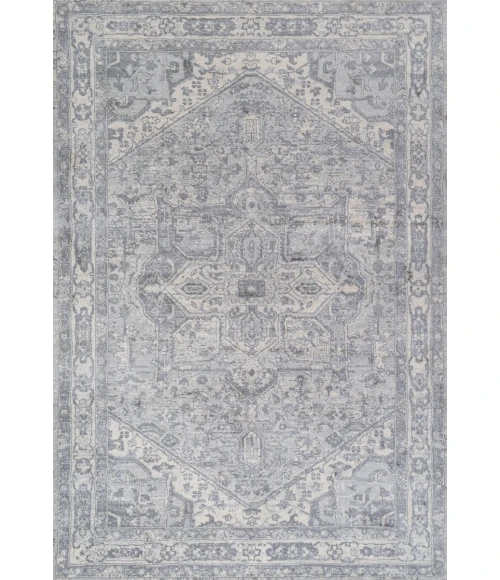 Modern  Vintage Medallion Light Gray/Ivory 3 ft. x 5 ft. Area Rug