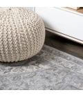 Modern  Vintage Medallion Light Gray/Ivory 2 ft. x 8 ft. Runner Rug