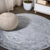 Jonathany Modern Persian MDP106C Light Gray/Ivory Area Rug 6 ft. 7 in. X 6 ft. 7 in. Round