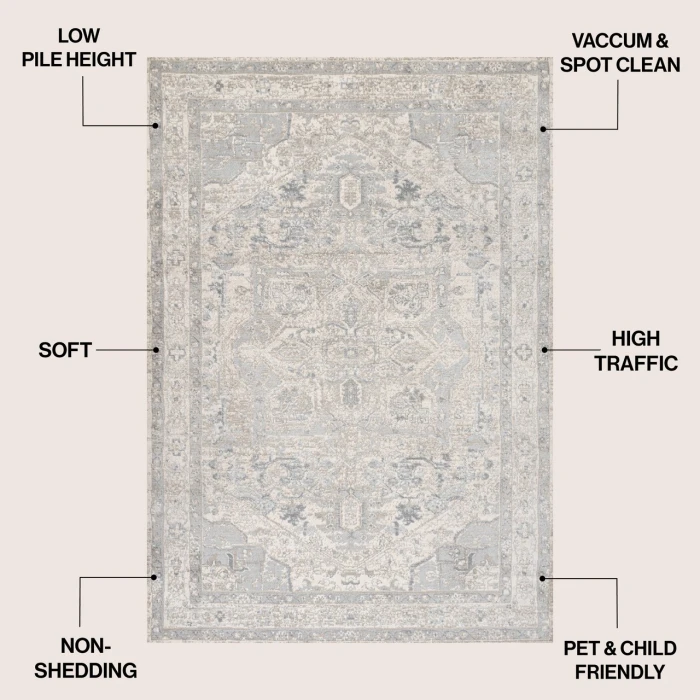 Jonathan Y MODERN PERSIAN Cream MDP106E 3ft. X 5ft. Rect. Rug