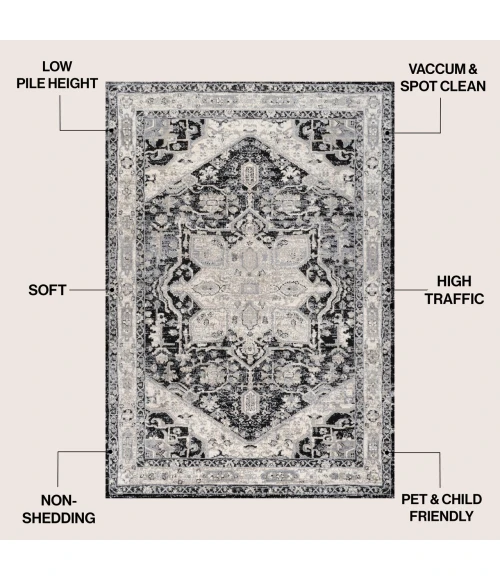 Jonathan Y MODERN PERSIAN Black MDP106F 3ft. X 5ft. Rect. Rug