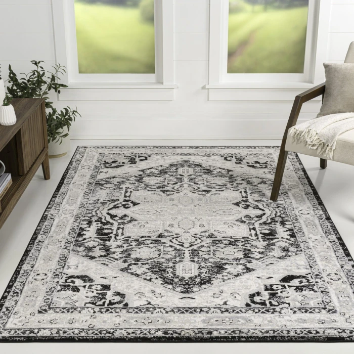 Jonathan Y MODERN PERSIAN Black MDP106F 4ft. X 6ft. Rect. Rug