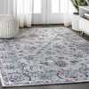 Jonathany Modern Persian MDP107A Light Grey/Red Area Rug 4 ft. X 6 ft. Rectangle