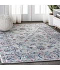 Modern  Vintage Light Grey/Red 3 ft. x 5 ft. Area Rug