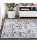 Modern  Vintage Light Grey/Red 3 ft. x 5 ft. Area Rug