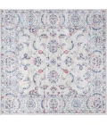 Modern  Vintage Medallion Light Grey/Red 5' Square Area Rug
