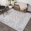 Jonathany Modern Persian MDP107A Light Grey/Red Area Rug 6 ft. 7 in. X 6 ft. 7 in. Square