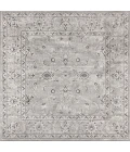 Modern  Vintage Medallion Light Grey 5' Square Area Rug