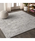Modern  Vintage Medallion Light Grey 5' Square Area Rug