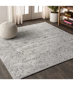 Jonathany Modern Persian MDP107B Light Grey Area Rug 5 ft. X 5 ft. Square