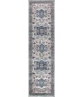 Modern  Vintage Moroccan Traditional Light Grey/Blue 2 ft. x 8 ft. Runner Rug