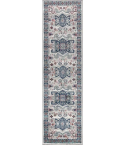 Jonathany Modern Persian MDP108A Light Grey/Blue Area Rug 2 ft. 3 in. X 8 ft. Runner