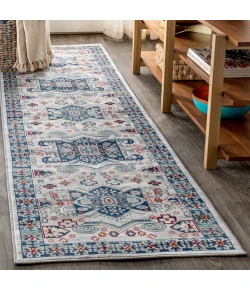 Jonathany Modern Persian MDP108A Light Grey/Blue Area Rug 2 ft. 3 in. X 8 ft. Runner
