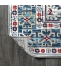 Modern  Vintage Moroccan Traditional Light Grey/Blue 2 ft. x 8 ft. Runner Rug