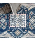Modern  Vintage Moroccan Traditional Light Grey/Blue 2 ft. x 8 ft. Runner Rug