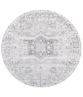 Modern  Vintage Medallion Light Gray 6' Round Area Rug