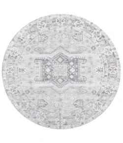 Jonathany Modern Persian MDP108B Light Gray Area Rug 5 ft. X 5 ft. Round