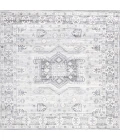 Modern  Vintage Medallion Light Gray 6' Square Area Rug