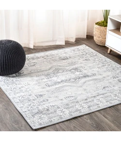 Jonathany Modern Persian MDP108B Light Gray Area Rug 6 ft. 7 in. X 6 ft. 7 in. Square