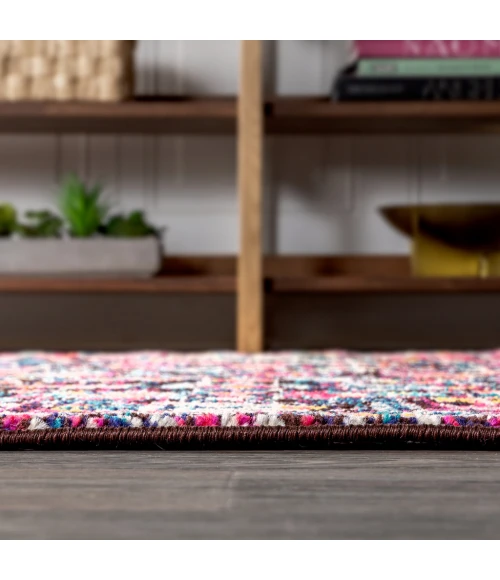Modern  Boho Floral Multi/Purple 2 ft. x 8 ft. Runner Rug