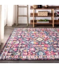 Modern  Boho Floral Multi/Purple 4 ft. x 6 ft. Area Rug