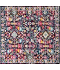Modern  Boho Floral Multi/Purple 5' Square Area Rug