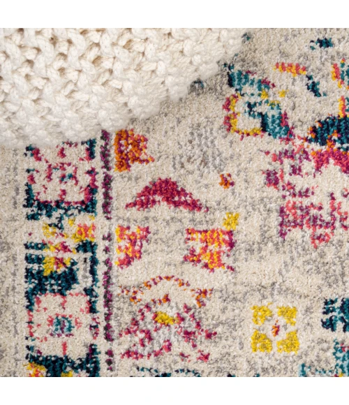 Modern  Boho Floral Beige/Multi 5 ft. x 8 ft. Area Rug