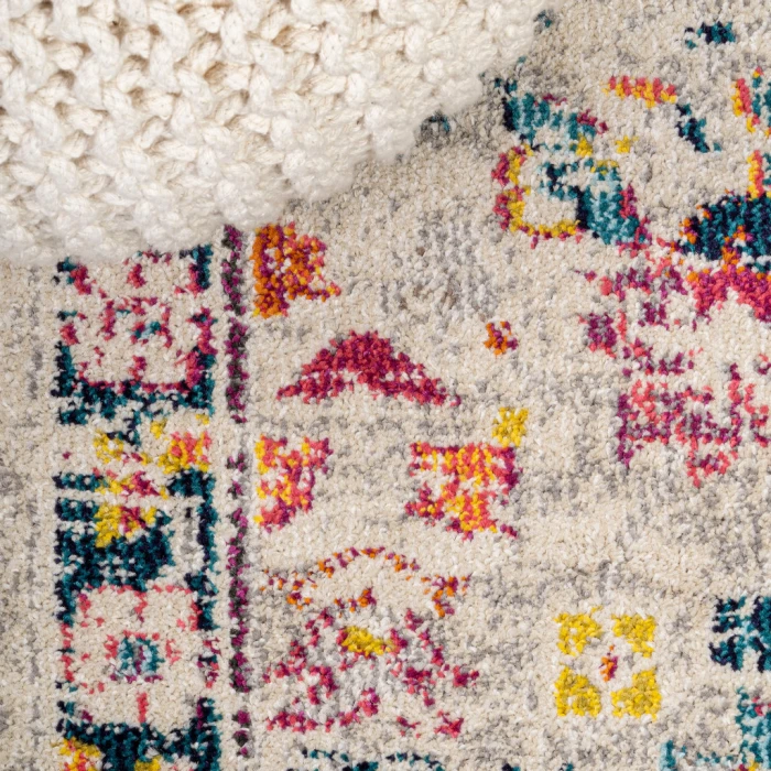 Modern  Boho Floral Beige/Multi 8 ft. x 10 ft. Area Rug