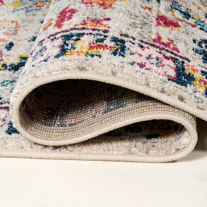 Modern  Boho Floral Beige/Multi 2 ft. x 8 ft. Runner Rug