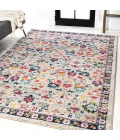 Modern  Boho Floral Beige/Multi 5 ft. x 8 ft. Area Rug