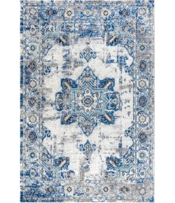 Jonathany Modern Persian MDP201A Ivory/Blue Area Rug 5 ft. 3 in. X 7 ft. 7 in. Rectangle
