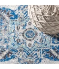Modern  Boho Vintage Medallion Ivory/Blue 5 ft. x 8 ft. Area Rug