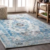 Jonathany Modern Persian MDP202A Cream/Blue Area Rug 5 ft. 3 in. X 7 ft. 7 in. Rectangle