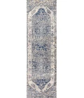 Modern  Boho Vintage Cream/Blue 2 ft. x 8 ft. Runner Rug