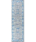 Modern  Boho Floral Gray/Navy 2 ft. x 8 ft. Runner Rug