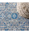 Modern  Boho Floral Gray/Navy 8 ft. x 10 ft. Area Rug