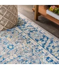 Modern  Boho Floral Gray/Navy 8 ft. x 10 ft. Area Rug