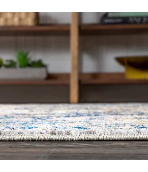 Modern  Boho Vintage Trellis Blue/Multi 2 ft. x 8 ft. Runner Rug