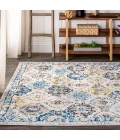 Modern  Boho Vintage Trellis Blue/Multi 4 ft. x 6 ft. Area Rug