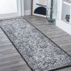 Jonathany Modern Persian MDP205B Black/Ivory Area Rug 2 ft. 3 in. X 8 ft. Runner