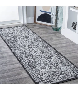 Jonathany Modern Persian MDP205B Black/Ivory Area Rug 2 ft. 3 in. X 8 ft. Runner