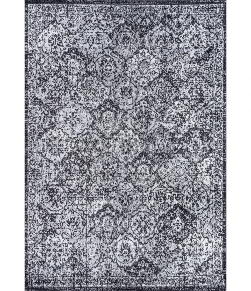 Modern  Boho Vintage Trellis Black/Ivory 5 ft. x 8 ft. Area Rug