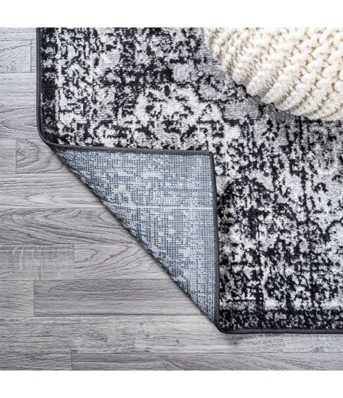 Modern  Boho Vintage Trellis Black/Ivory 5 ft. x 8 ft. Area Rug