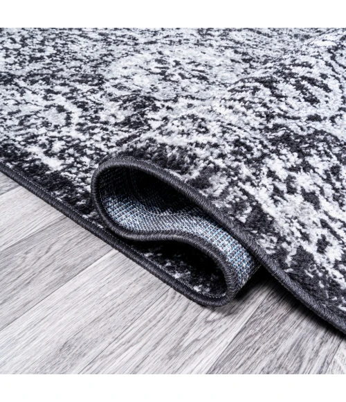 Modern  Boho Vintage Trellis Black/Ivory 2 ft. x 8 ft. Runner Rug