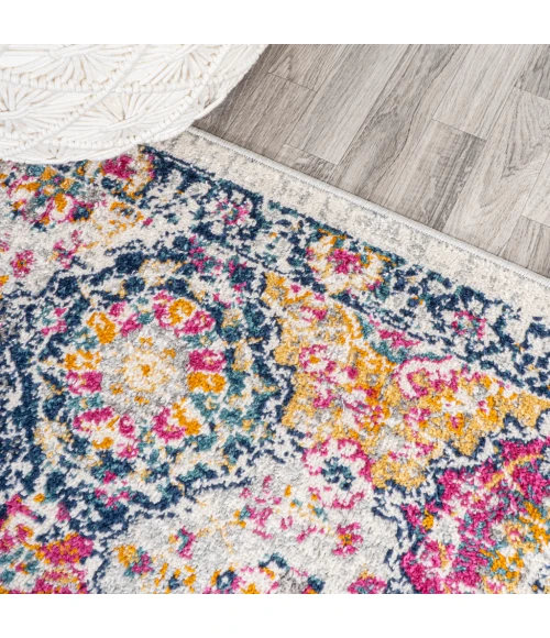 Modern  Boho Vintage Trellis Multi 5 ft. x 8 ft. Area Rug