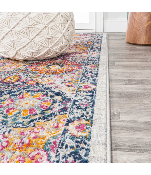 Modern  Boho Vintage Trellis Multi 5 ft. x 8 ft. Area Rug