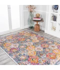 Modern  Boho Vintage Trellis Multi 5 ft. x 8 ft. Area Rug